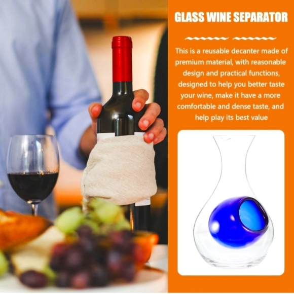 Japanese Cold Sake,Wine, or Liquor Glass 14 oz Bottle Blue Decanter Collection - Picture 9 of 11